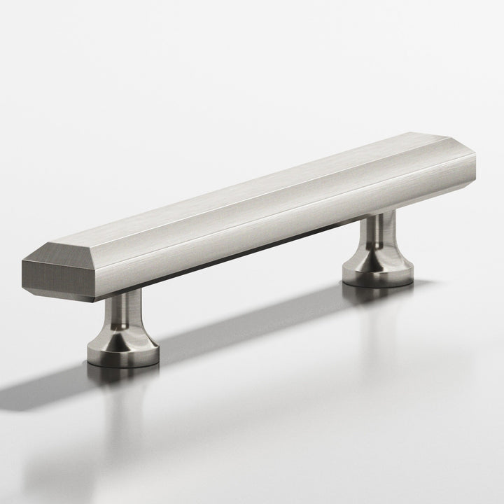 Colonial Bronze 272 Rectangular beveled Cabinet Pull with flared posts in Satin Nickel