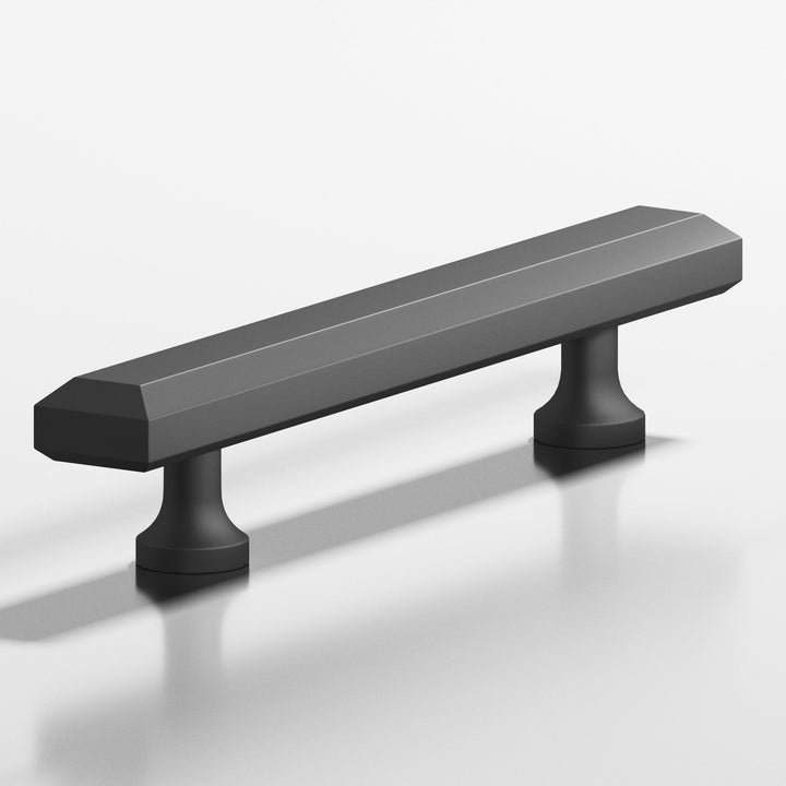 Colonial Bronze 276 Rectangular beveled Appliance Pull with flared posts in Matte Graphite