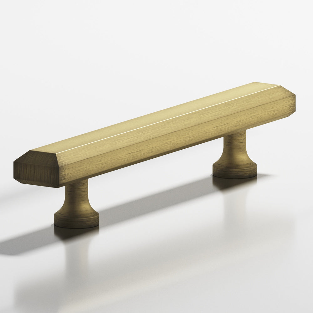 Colonial Bronze 276 Rectangular beveled Appliance Pull with flared posts in Matte Antique Satin Brass