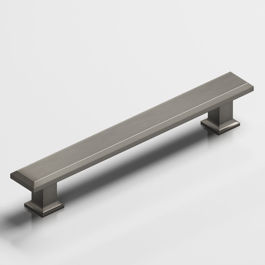 Colonial Bronze 278 Square beveled Cabinet Pull with flared square posts in Matte Pewter