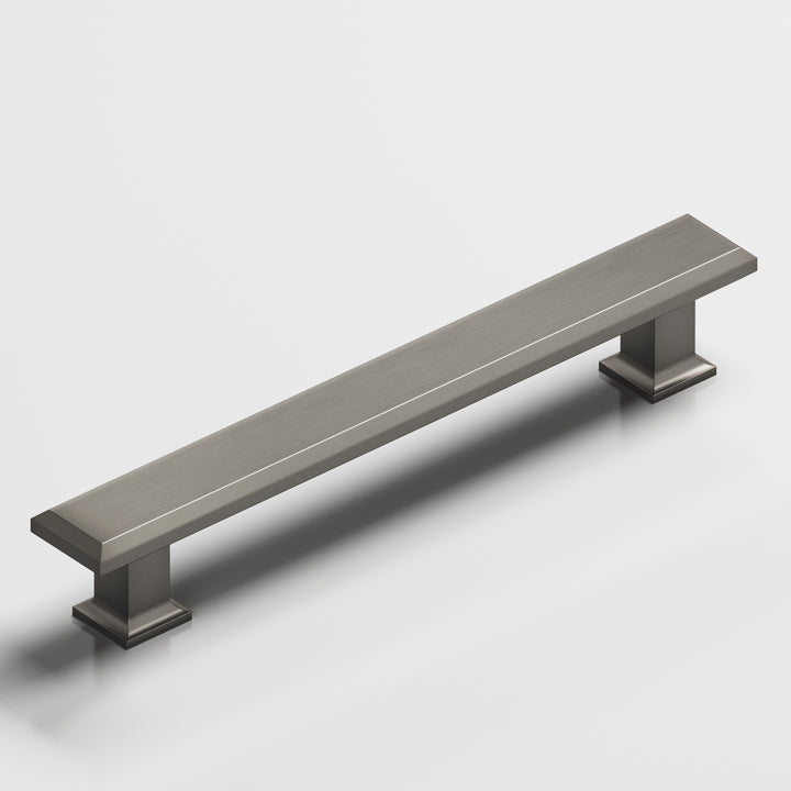 Colonial Bronze 278 Square beveled Cabinet Pull with flared square posts in Matte Pewter