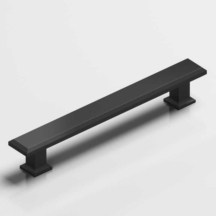 Colonial Bronze 274 Square beveled Cabinet Pull with flared square posts in Matte Satin Black