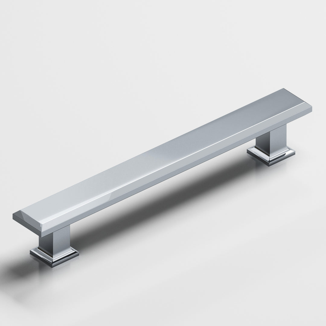 Colonial Bronze 279 Square beveled Appliance Pull with flared square posts in Polished Chrome