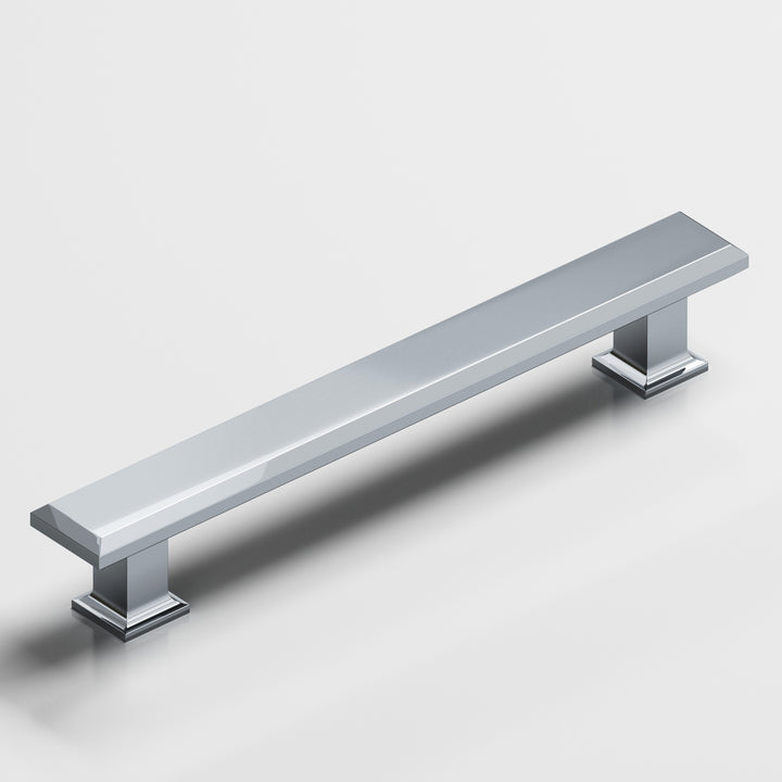 Colonial Bronze 278 Square beveled Cabinet Pull with flared square posts in Polished Chrome