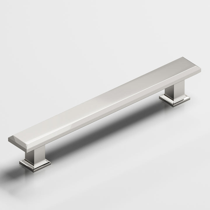 Colonial Bronze 279 Square beveled Appliance Pull with flared square posts in Polished Nickel