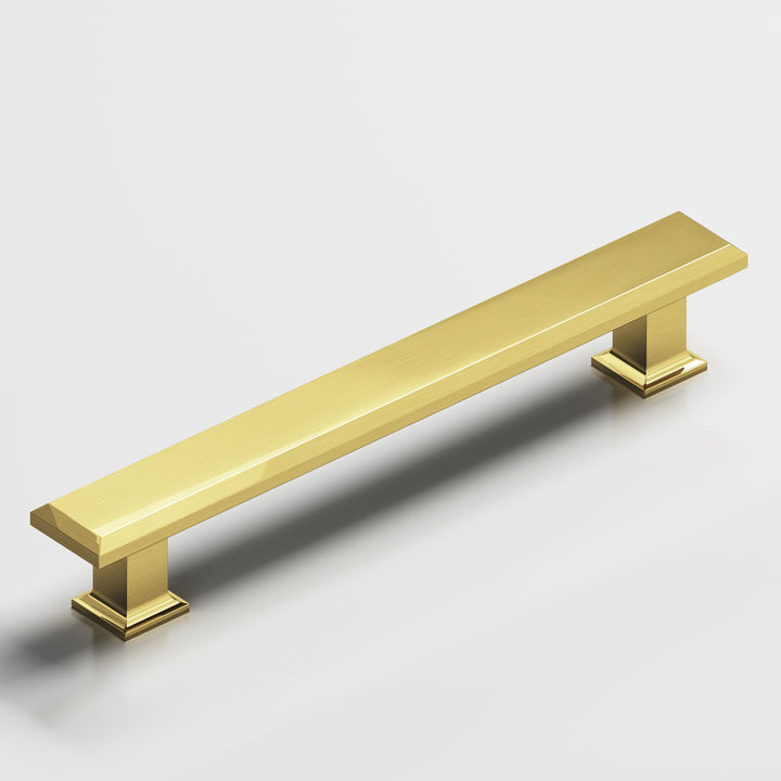 Colonial Bronze 274 Square beveled Cabinet Pull with flared square posts in Unlacquered Polished Brass