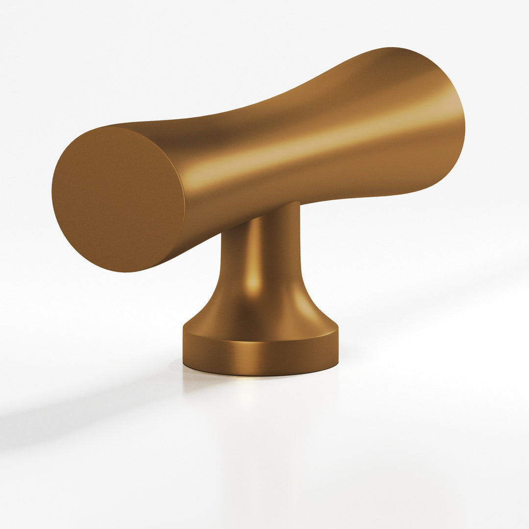 Colonial Bronze 290 Hourglass T Cabinet Knob with flared post in Matte Light Statuary Bronze