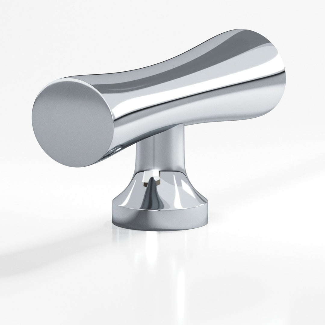 Colonial Bronze 290 Hourglass T Cabinet Knob with flared post in Polished Chrome