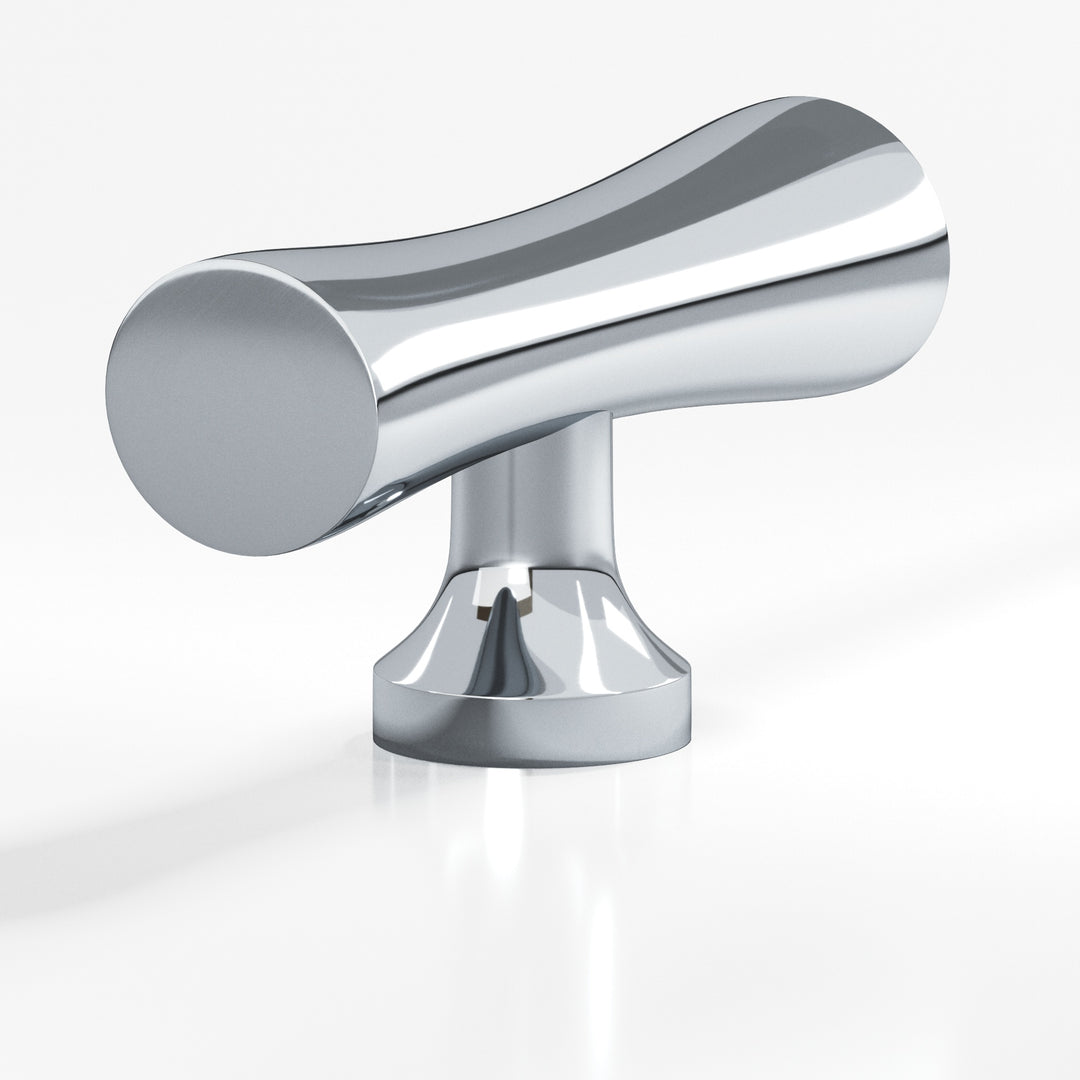 Colonial Bronze 290 Hourglass T Cabinet Knob with flared post in Polished Chrome