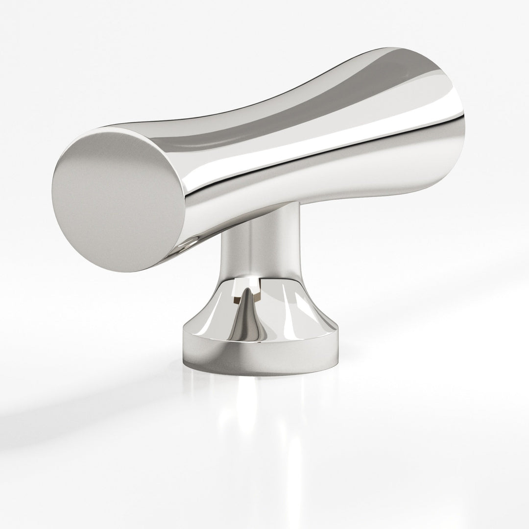 Colonial Bronze 290 Hourglass T Cabinet Knob with flared post in Polished Nickel