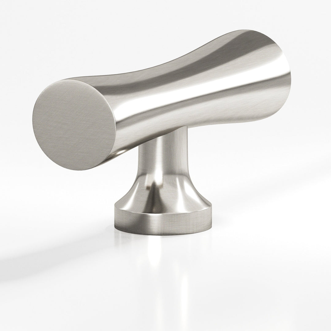 Colonial Bronze 290 Hourglass T Cabinet Knob with flared post in Satin Nickel