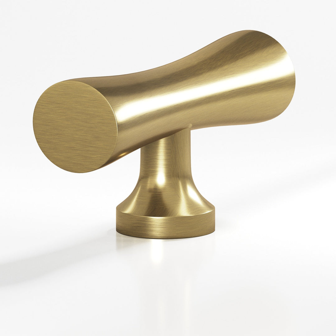 Colonial Bronze 290 Hourglass T Cabinet Knob with flared post in Antique Brass