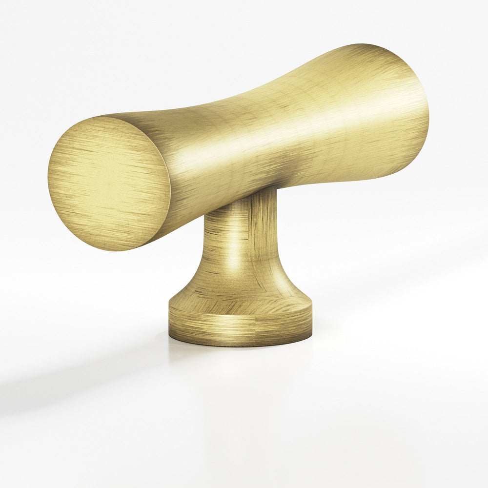 Colonial Bronze 290 Hourglass T Cabinet Knob with flared post in Matte Antique Satin Brass