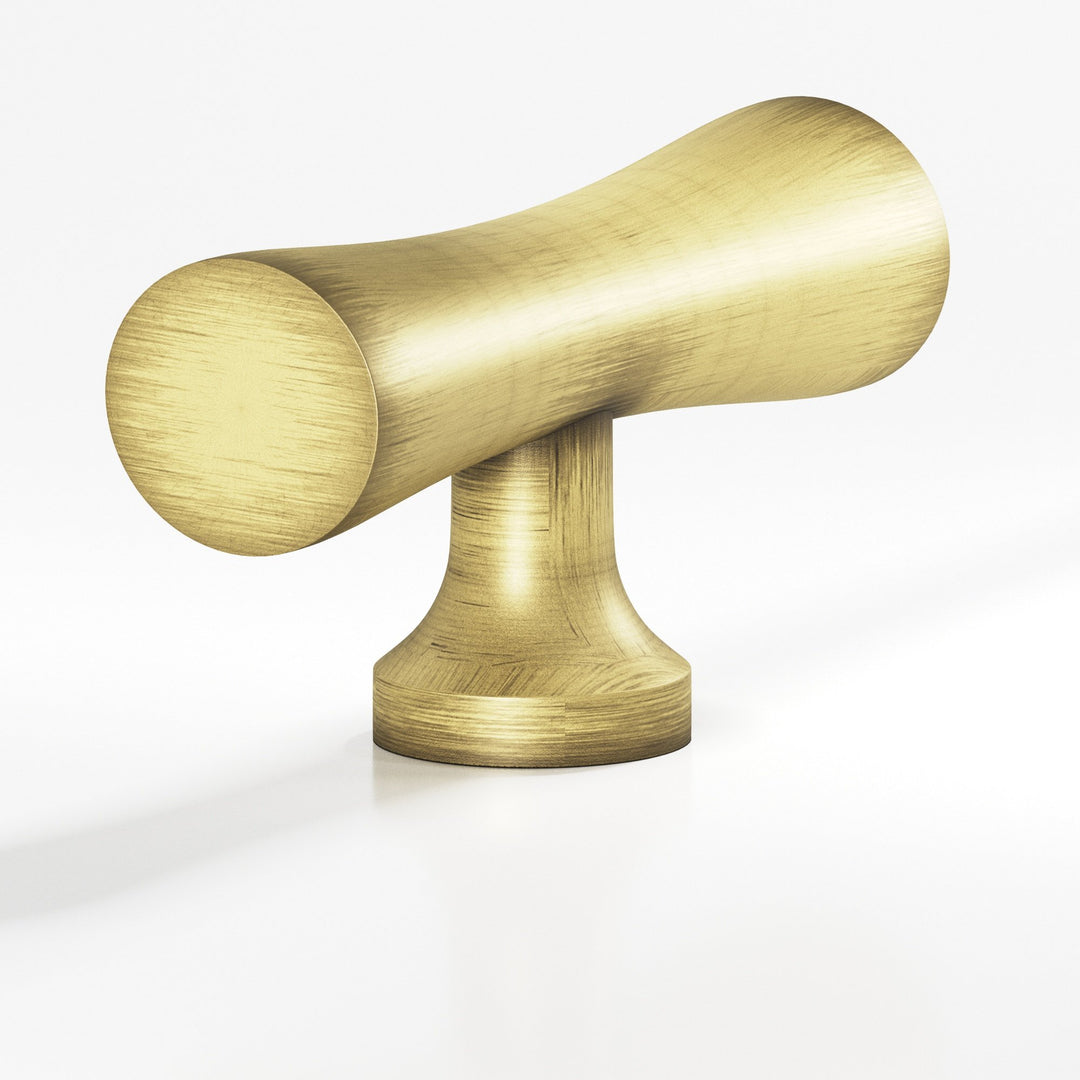 Colonial Bronze 290 Hourglass T Cabinet Knob with flared post in Matte Antique Satin Brass