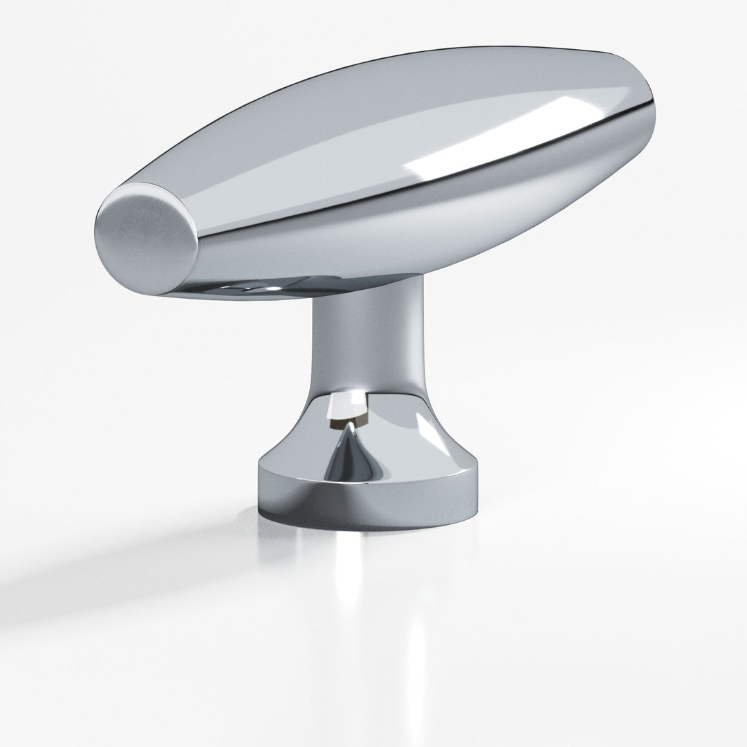 Colonial Bronze 291 Cigar T Cabinet Knob with flared post in Polished Chrome