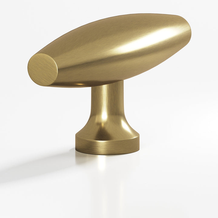 Colonial Bronze 291 Cigar T Cabinet Knob with flared post in Antique Brass