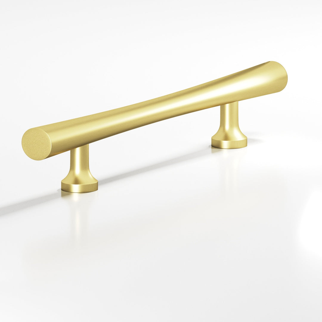 Colonial Bronze 292 Hourglass Cabinet Pull with flared posts in Matte Satin Brass