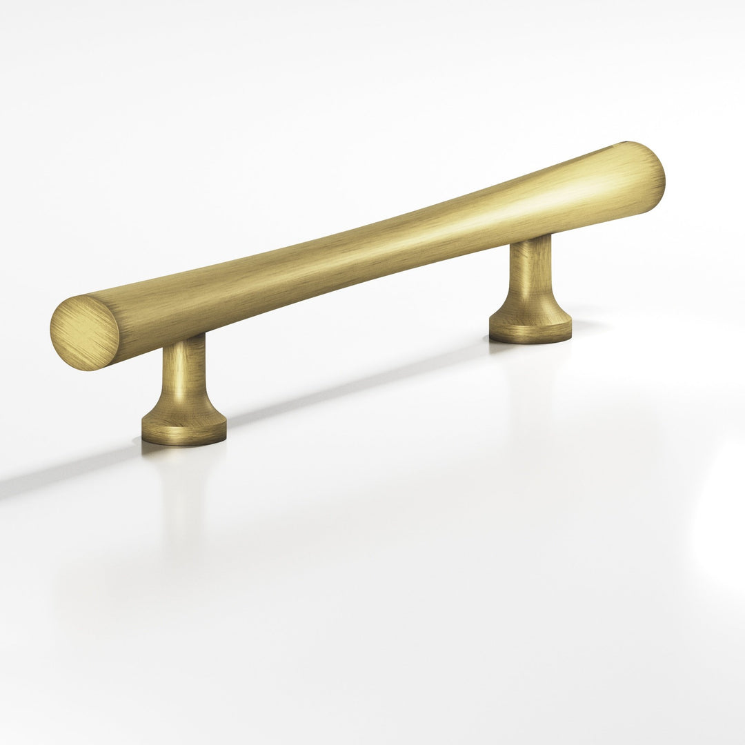 Colonial Bronze 296 Hourglass Cabinet Pull with flared posts in Matte Antique Satin Brass