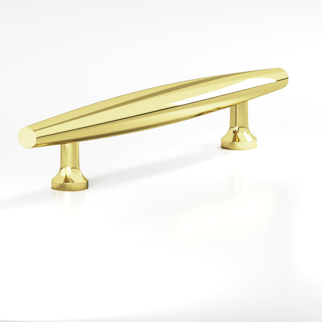 Colonial Bronze 293 Cigar Cabinet Pull with flared posts in Unlacquered Polished Brass