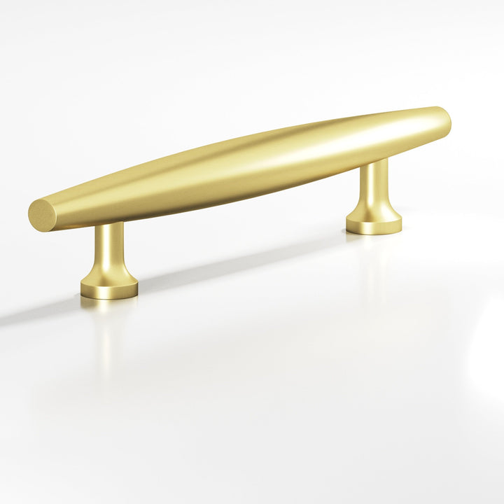 Colonial Bronze 295 Cigar Cabinet Pull with flared posts in Matte Satin Brass