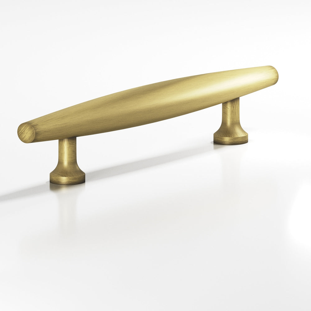 Colonial Bronze 297 Cigar Cabinet Pull with flared posts in Matte Antique Satin Brass