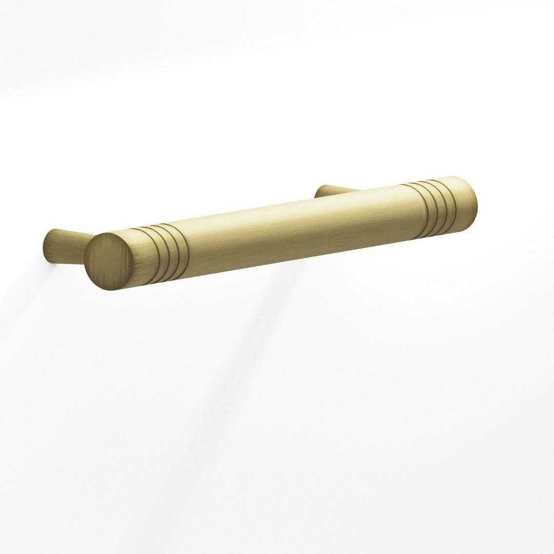 Colonial Bronze 304 Round grooved Cabinet Pull with tapered posts in Matte Antique Satin Brass