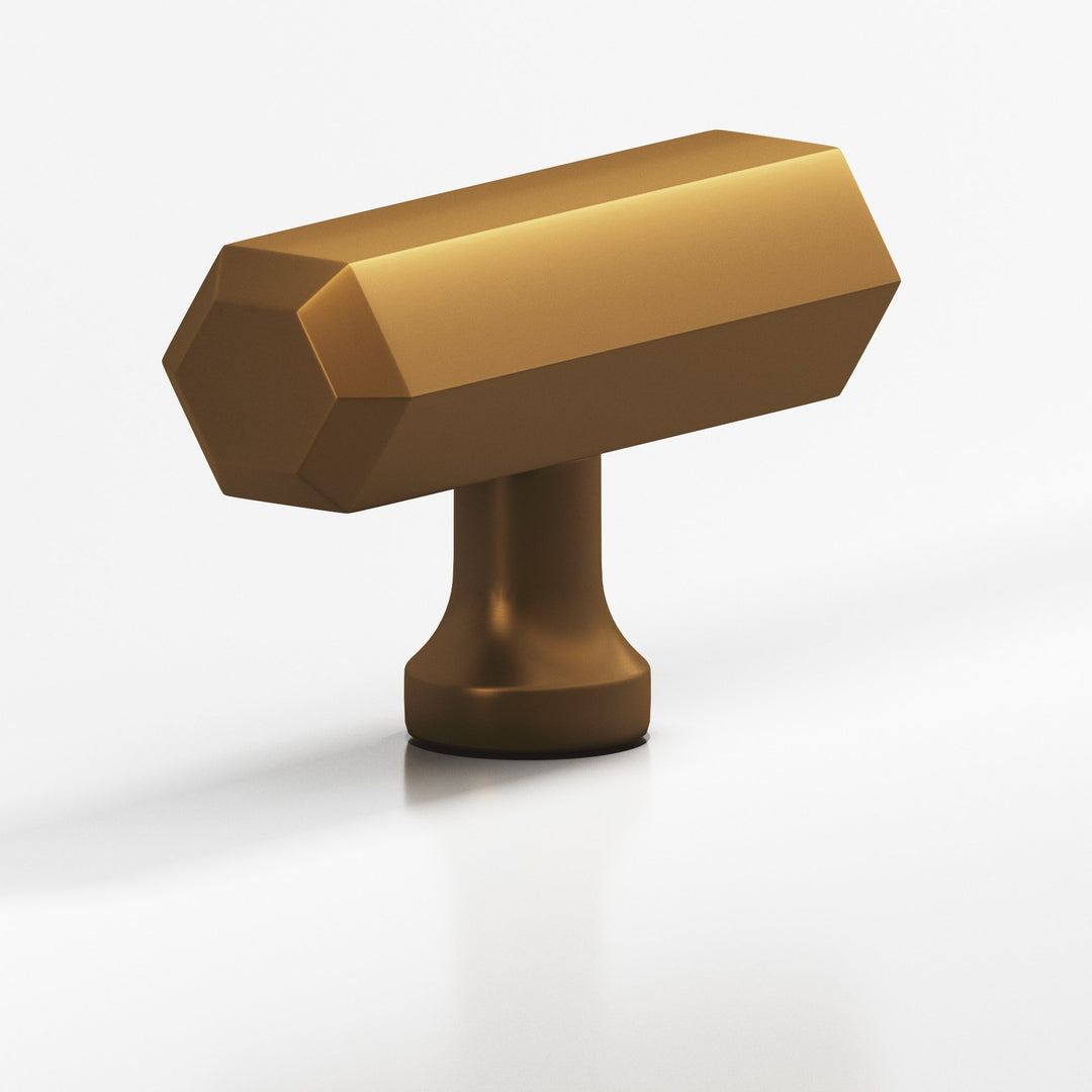 Colonial Bronze 320 Hexagonal T Cabinet Knob with flared post in Matte Light Statuary Bronze