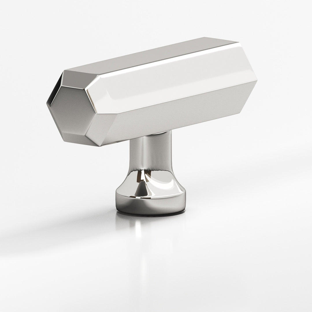 Colonial Bronze 320 Hexagonal T Cabinet Knob with flared post in Polished Nickel
