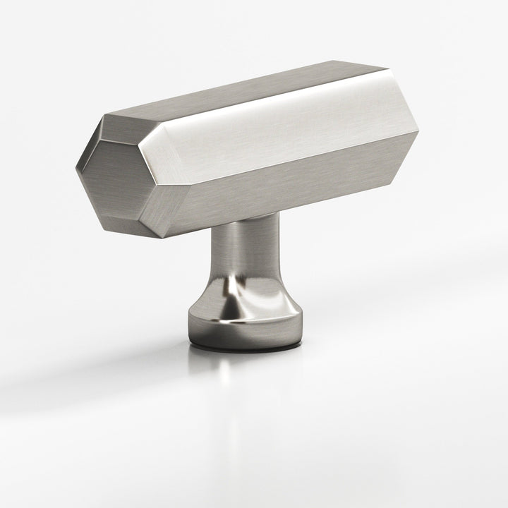 Colonial Bronze 320 Hexagonal T Cabinet Knob with flared post in Satin Nickel