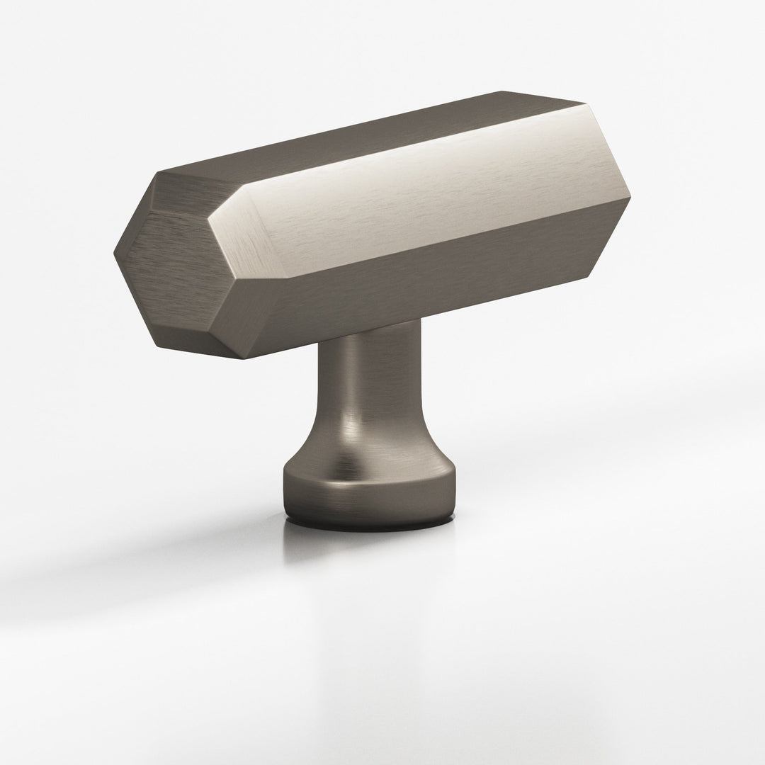 Colonial Bronze 320 Hexagonal T Cabinet Knob with flared post in Matte Pewter