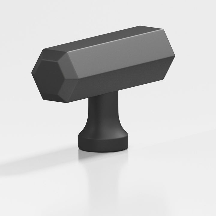Colonial Bronze 320 Hexagonal T Cabinet Knob with flared post in Matte Graphite