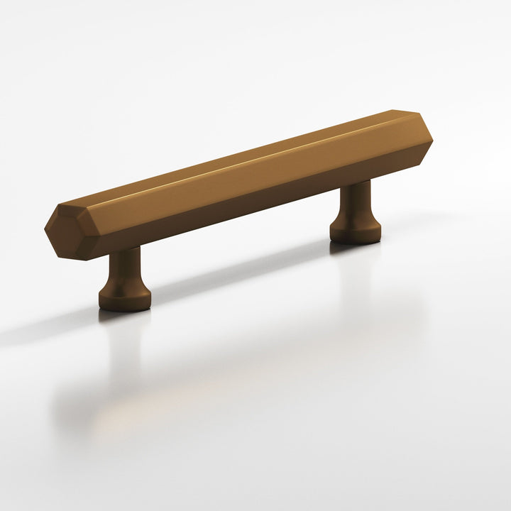 Colonial Bronze 322 Hexagonal beveled Cabinet Pull with flared posts in Matte Light Statuary Bronze