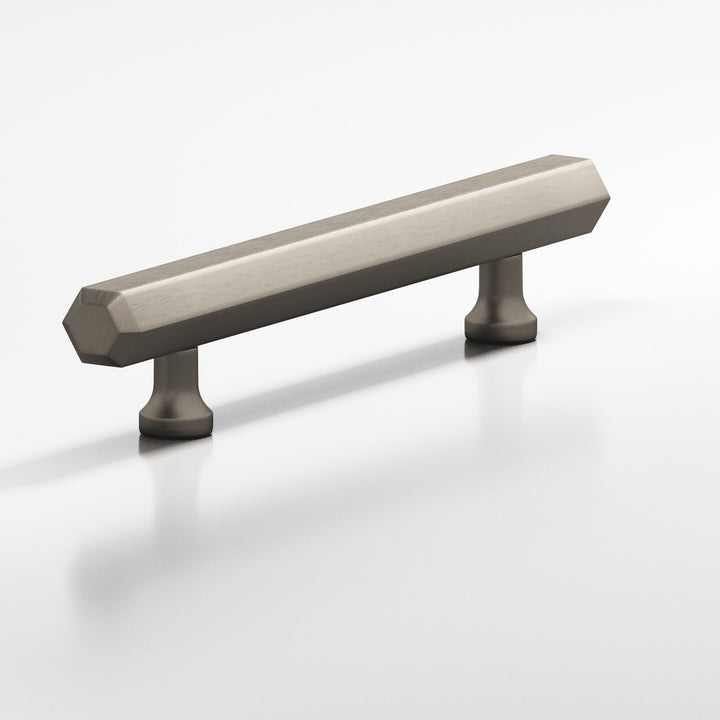 Colonial Bronze 323BB Hexagonal beveled Back-to-Back Shower Door Pull Kit with flared posts in Matte Pewter