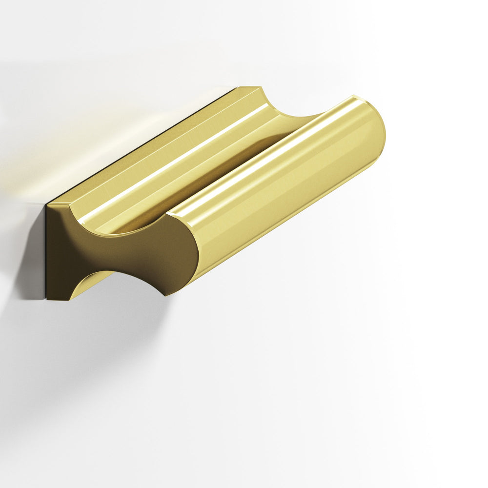 Colonial Bronze 490 Finger Cabinet Pull in Unlacquered Polished Brass