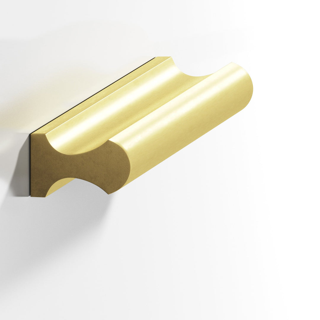 Colonial Bronze 490 Finger Cabinet Knob in Matte Satin Brass
