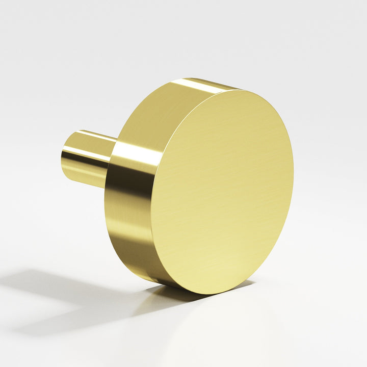 Colonial Bronze 511 Round Cabinet Knob with straight post in Unlacquered Polished Brass