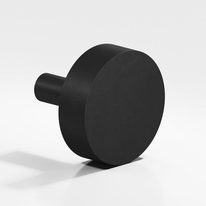 Colonial Bronze 511 Round Cabinet Knob with straight post in Matte Satin Black
