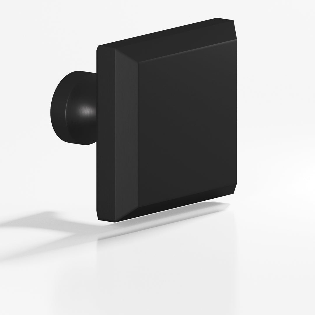 Colonial Bronze 527 Square beveled Cabinet Knob with flared post in Matte Satin Black