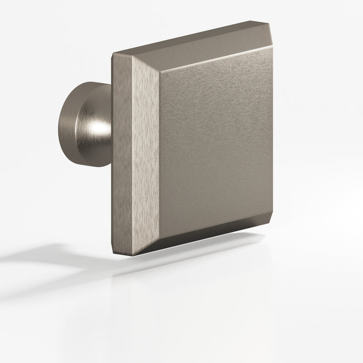 Colonial Bronze 526 Square beveled Cabinet Knob with flared post in Matte Pewter