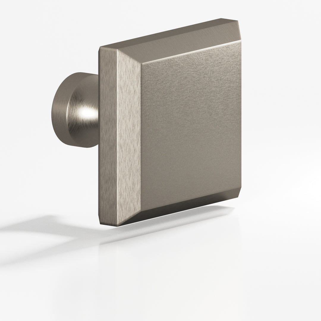 Colonial Bronze 527 Square beveled Cabinet Knob with flared post in Matte Pewter