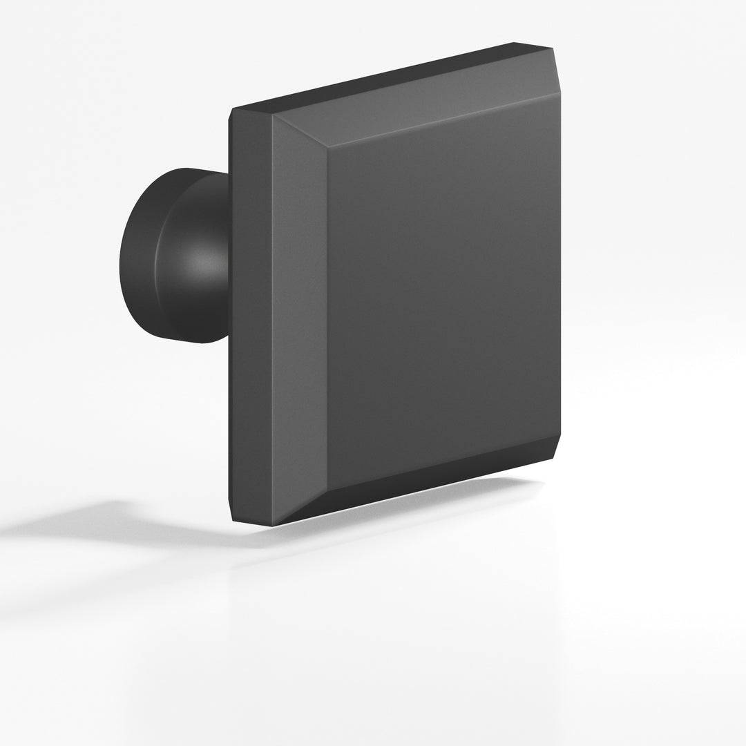 Colonial Bronze 526 Square beveled Cabinet Knob with flared post in Matte Graphite