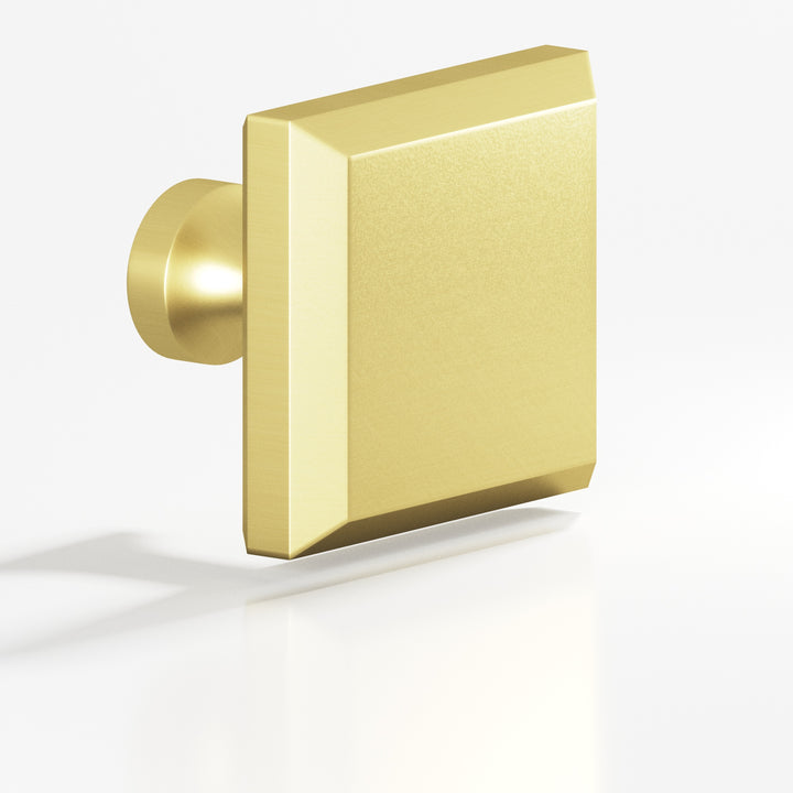 Colonial Bronze 526 Square beveled Cabinet Knob with flared post in Matte Satin Brass