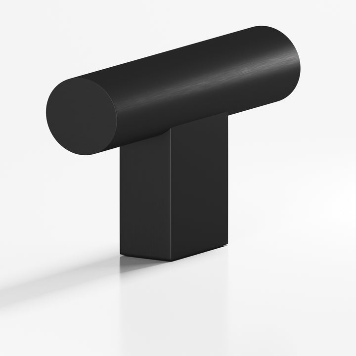 Colonial Bronze 534 Round T Cabinet Knob with rectangular post in Matte Satin Black