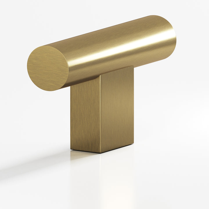 Colonial Bronze 534 Round T Cabinet Knob with rectangular post in Antique Brass