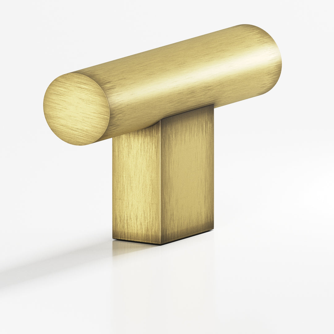 Colonial Bronze 534 Round T Cabinet Knob with rectangular post in Matte Antique Satin Brass