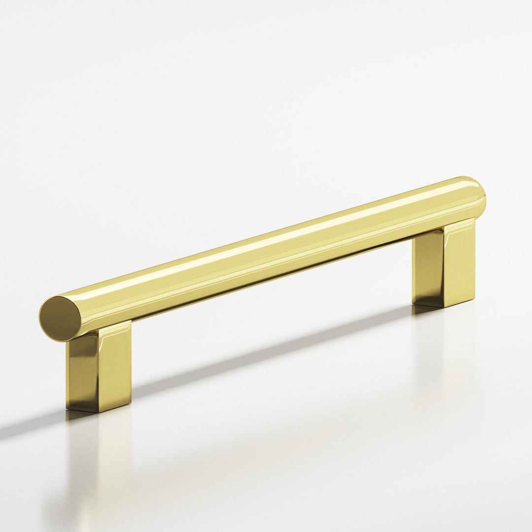 Colonial Bronze 536 Round Cabinet Pull With rectangular posts in Unlacquered Polished Brass