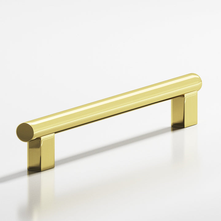 Colonial Bronze 536 Round Cabinet Pull With rectangular posts in Unlacquered Polished Brass