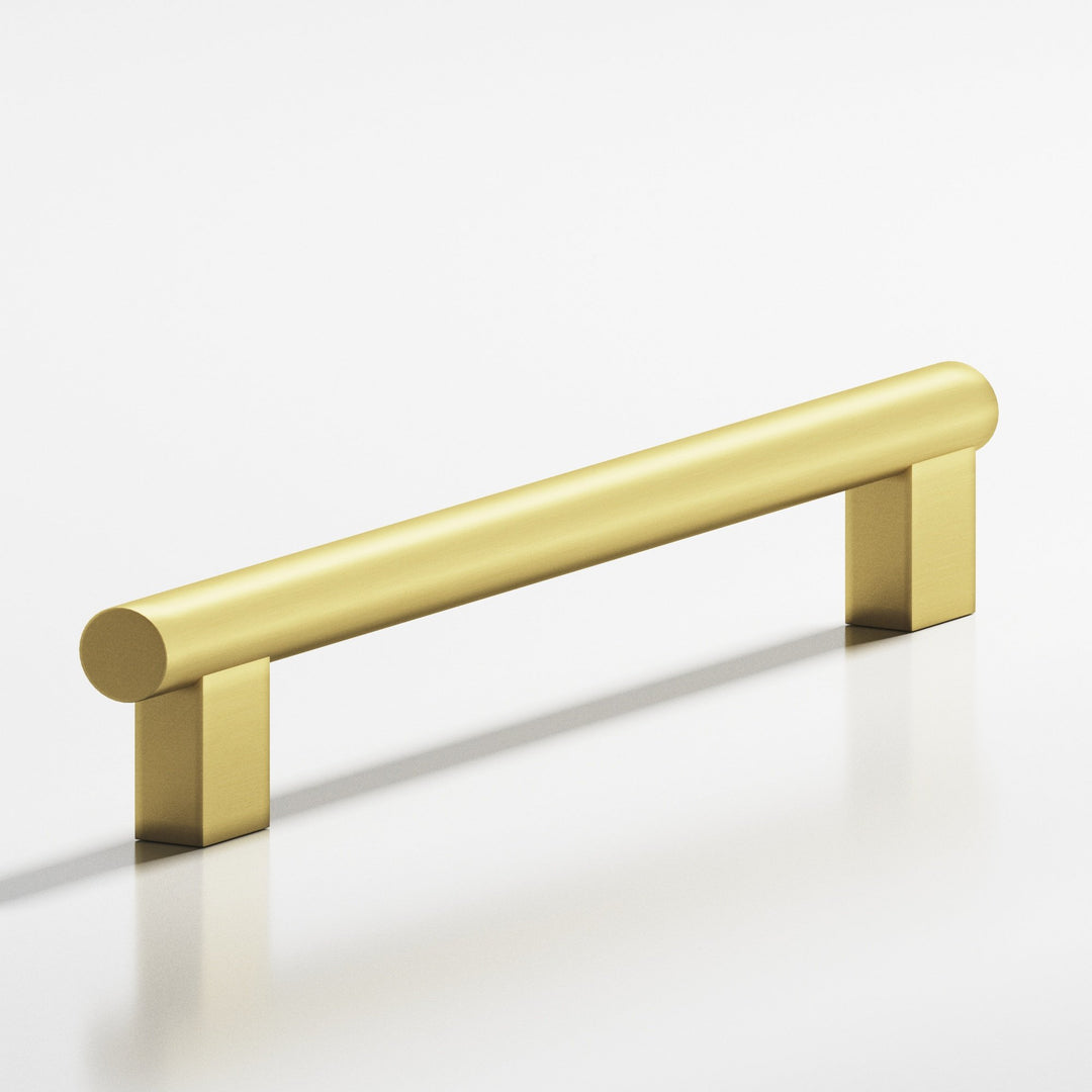 Colonial Bronze 537 Round Cabinet Pull With rectangular posts in Matte Satin Brass