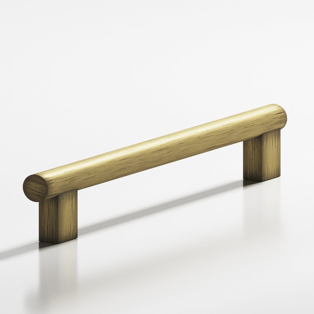 Colonial Bronze 538 Round Cabinet Pull With rectangular posts in Matte Antique Satin Brass