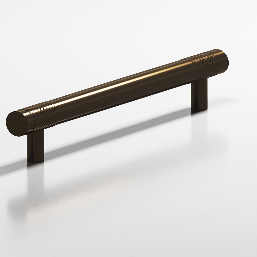 Colonial Bronze 566BB Round banded and single-knurled Back-to-Back Shower Door Pull Kit with straight posts in Oil Rubbed Bronze